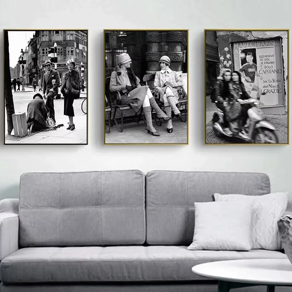 Photography Street - Impression photographique vintage noir et blanc,