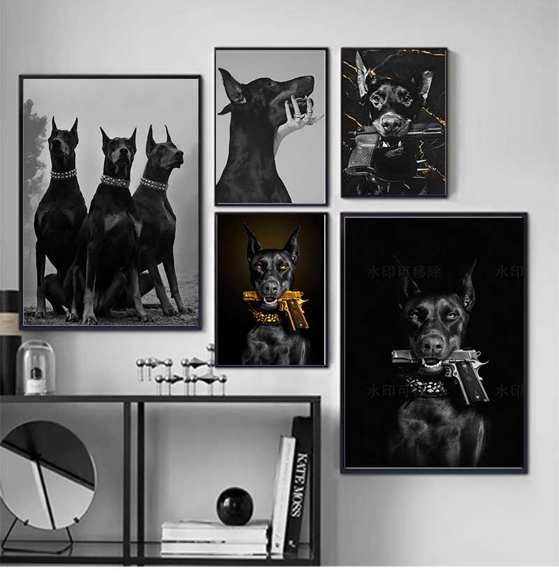 Photography Trend - Tableau sur toile moderne : Doberman