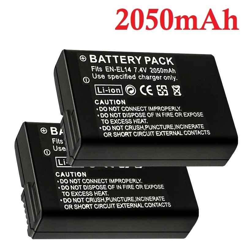 Nikon Camera D3500 - Batterie de caméra 2050mah EN-EL14a EL14,