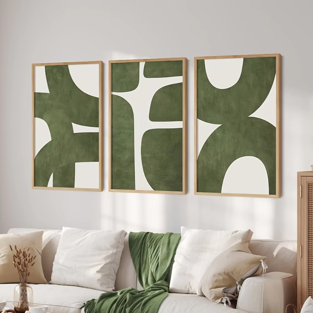 Photography Trend - Lot de 3 tableaux abstraits verts