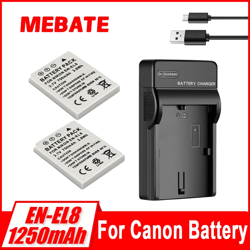 Nikon Camera D3500 - Batterie d'appareil photo EL8 ENEL8 750mah