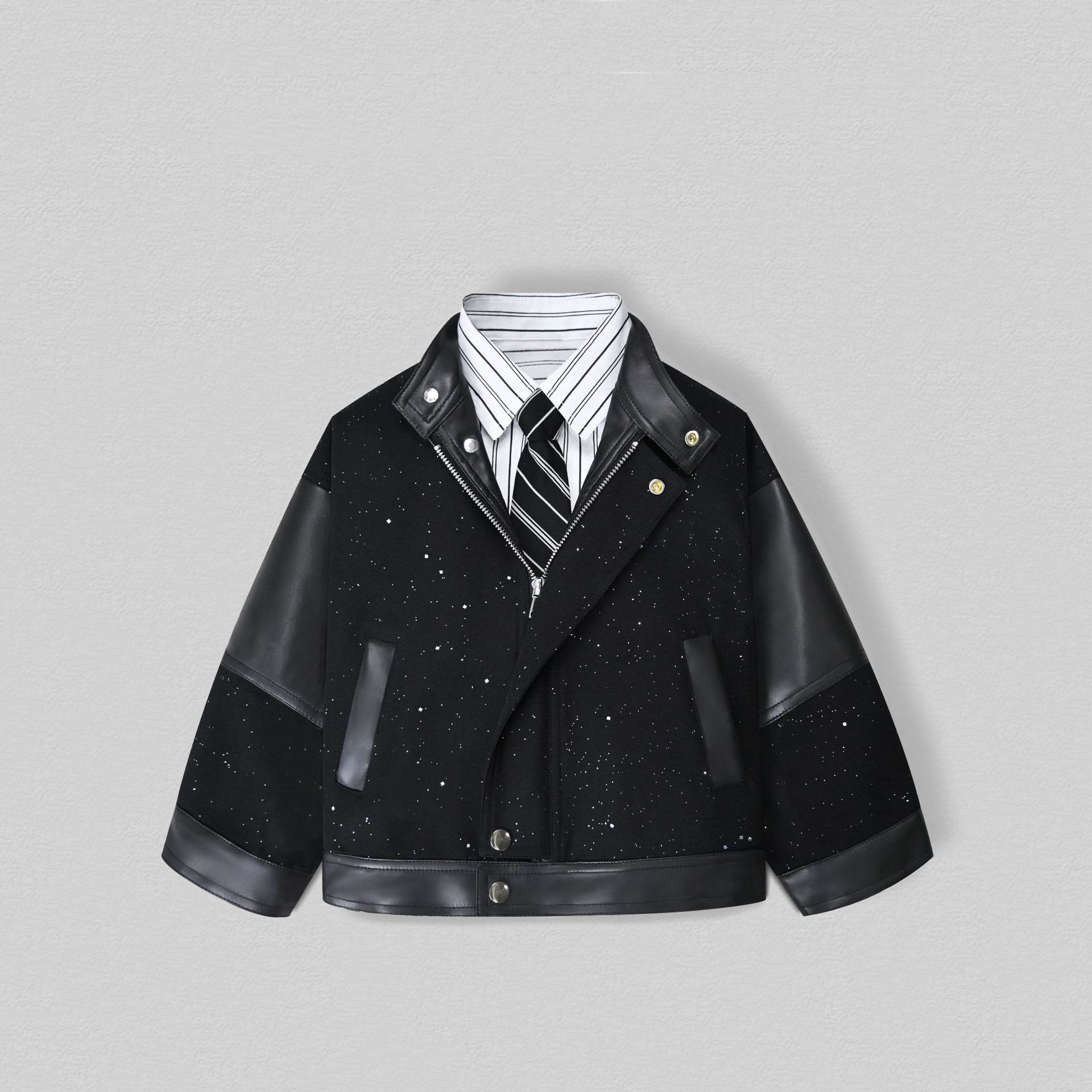 Veste de moto en cuir Pu brill - Photography Street avis et prix
