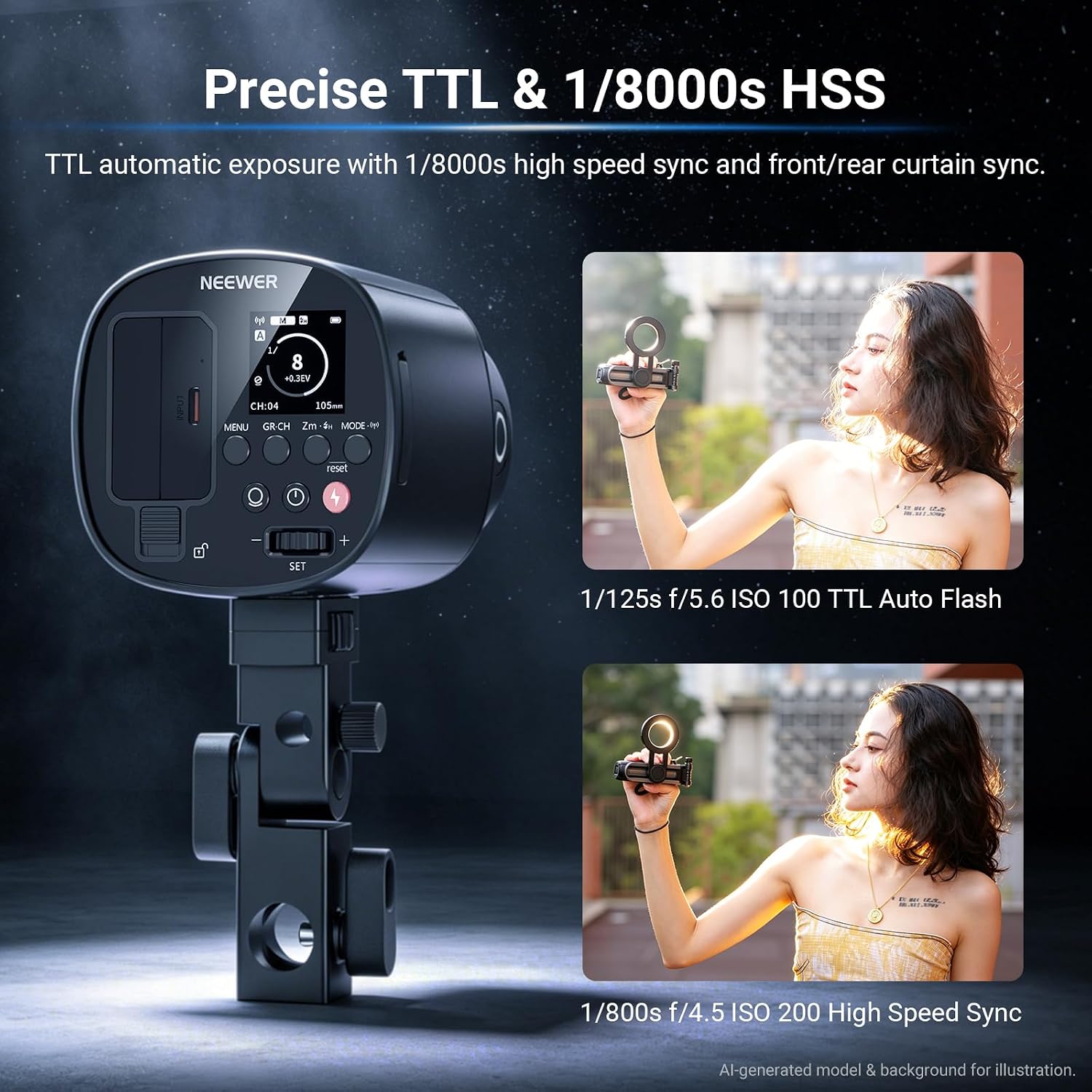 NEEWER Q120 120Ws 2.4G TTL Fla - Strobe Light Studio avis et prix
