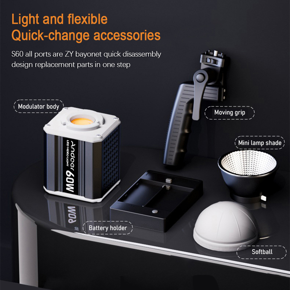 Andoer tricolore LED 60W COB p - Strobe Light Studio avis et prix